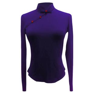 藏族舞蹈演出服装女艺考练功服蒙古舞广场舞大摆裙民族舞蹈服上衣