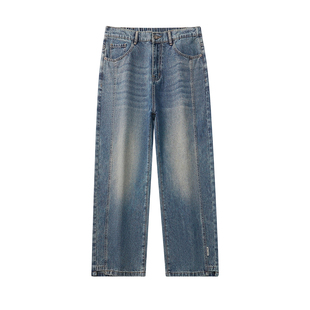 班尼路SK复古风宽松直筒牛仔裤男夏季2026新款水洗长裤休闲百搭YS