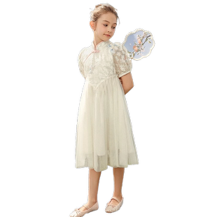 特价女童短袖连衣裙2026夏季中大童新中式国风裙子儿童甜美公主裙