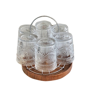 复古玻璃喝水杯子家用家庭套装待客厅ins风牛奶咖啡杯高颜值泡茶