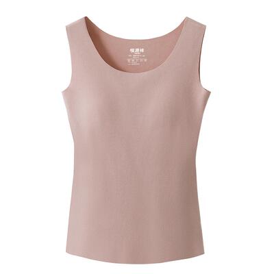 恒源祥无痕美肤保暖背心女带胸垫