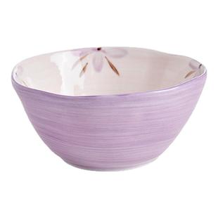 釉下彩紫色碗家用2025新款个人专用面碗网红米饭碗5寸6寸好看的碗