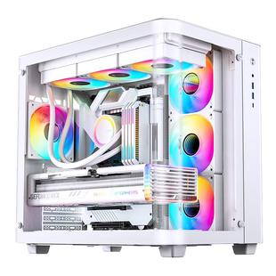乔思伯TK3白色ATX机箱MATX海景房台式电脑立式主机玻璃侧透外壳