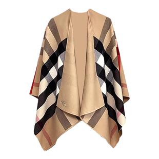 Burberry博柏利高街风宽松格纹双面穿披肩披风40294061