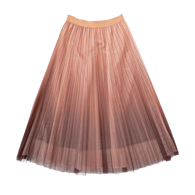 HONRN/红人宽松显瘦裙子松紧腰a字百褶裙半身裙长款女夏HI22OQ284