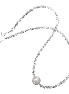 碎银子项链女轻奢小众珍珠锁骨链