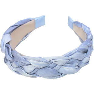 晕染的蓝色~发箍头箍宽麻花蓝色发卡超仙甜美发饰头饰小清新复古