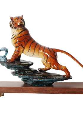 京茵新中式家居铜工艺品老虎摆件