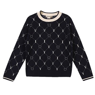 IVY HOUSE常春藤儿童装男童毛衣秋季款 学院风舒弹圆领毛织套头衫