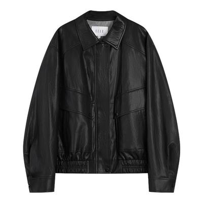 ELLE摩登高级感皮衣短外套