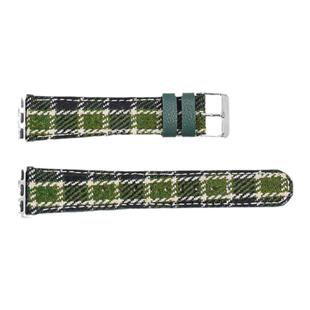 适用applewatchS9/10格纹毛呢皮表带iwatchS11高级新格子拼色小众表带苹果手表带8/7/6/5/4/se秋冬女圣诞新年
