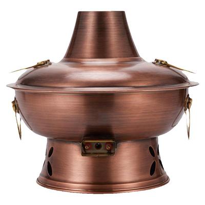 隆顺铜艺电碳两用铜火锅紫铜加厚