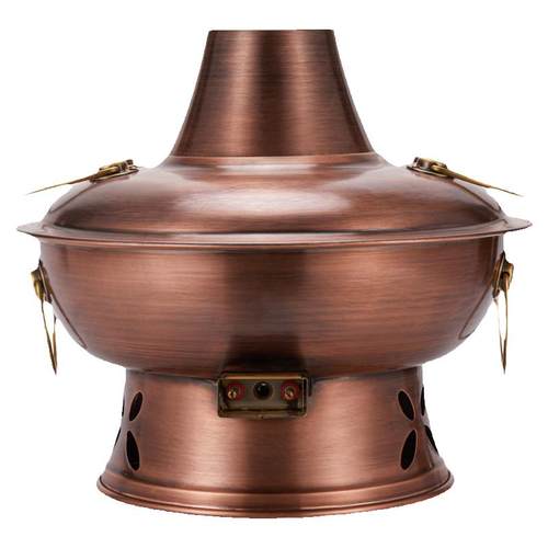 电碳两用铜火锅紫铜老式铜锅老北京木炭鸳鸯锅紫铜涮肉商用火锅