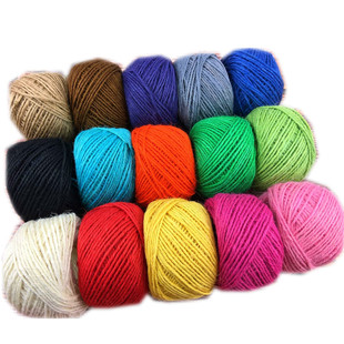 彩色麻绳绳子diy细粗手工编织编制绳装饰品线麻线彩色材料复古风