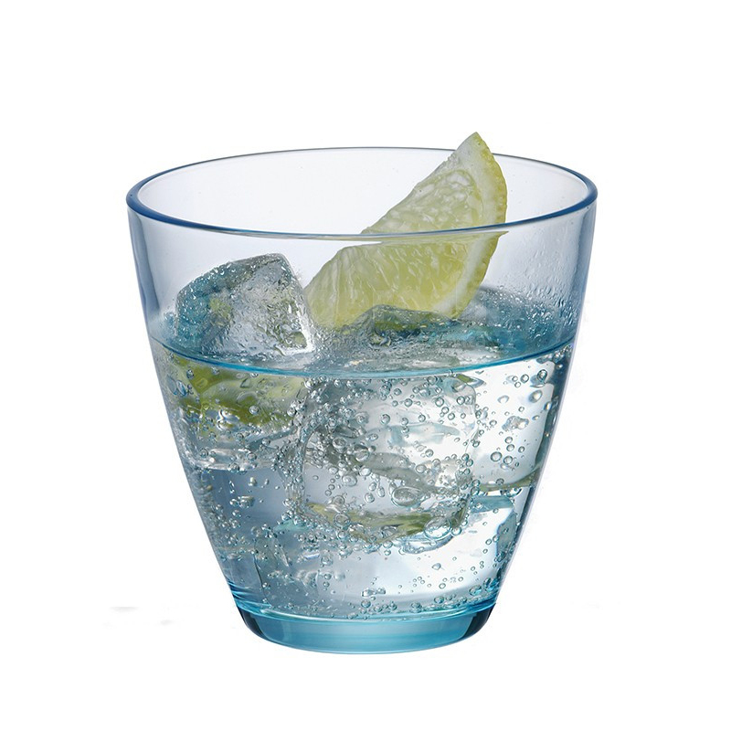 意大利进口家用小容量玻璃水杯彩色玻璃杯子冷饮蓝色茶杯具 260ml
