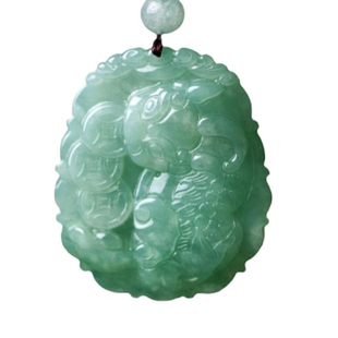 缅甸玉石珠宝翡翠貔貅吊坠项链天然A货玉貔犰挂件男女款大玉佩牌