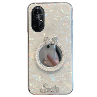 适用于华为nova8手机壳荣耀v40轻奢版ang-an00新款女n0va8透明ala一an70带镜子honorv40高级感nove八创意navo