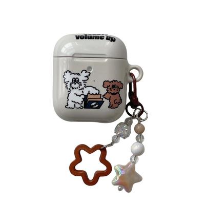 可爱卡通卷毛小狗适用苹果耳机保护套airpodspro2无线蓝牙耳机壳三代airpod盒二代ipod耳机套airpods3保护壳