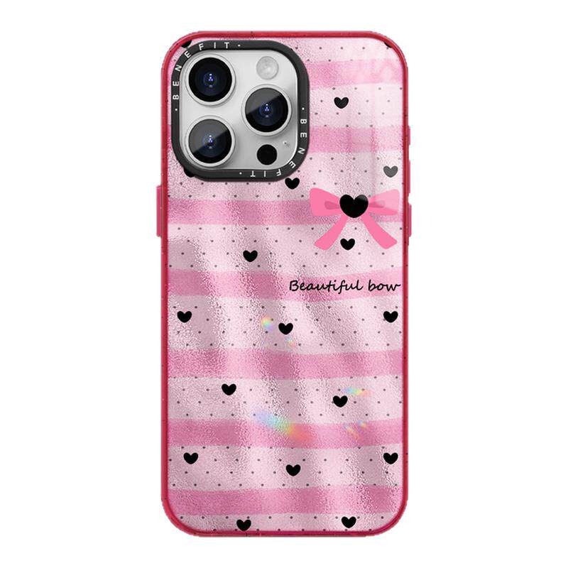 benefit波点爱心条纹蝴蝶结适用于iphone17promax苹果16PRO晶盾磁吸手机壳15新款13套14波漾纹12防摔彩色边框