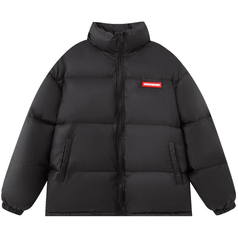 SprayGround25冬季鲨鱼嘴白鸭绒羽绒服男女美式立领加厚情侣外套