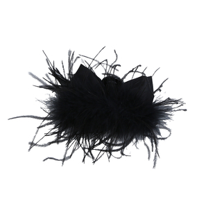 黑色蝴蝶结羽毛抓夹鸵鸟毛发饰高级大号夹子发抓发夹鲨鱼夹头饰女