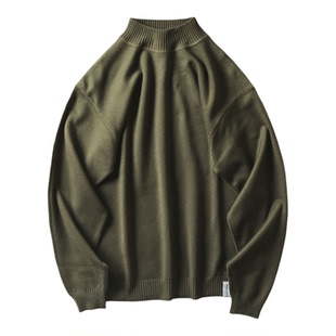清仓捡漏 不扎人 舒适百搭 秋冬男士半高领纯色休闲针织衫毛衣潮