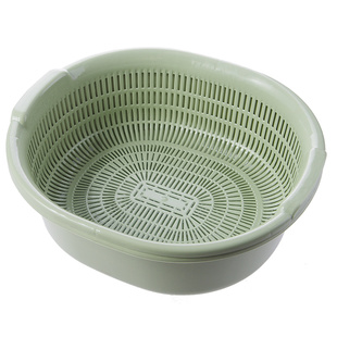 厨房双层塑料滴水篮洗菜盆洗水果篮多用淘米器洗菜篮沥水篮滤水筛