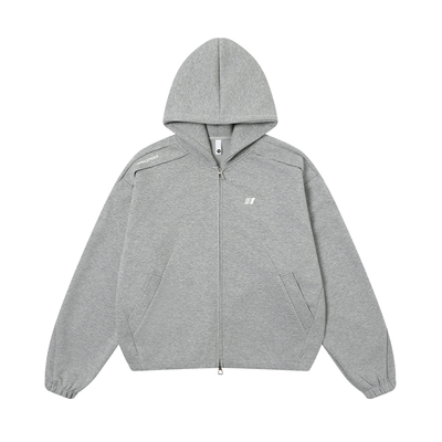 丛林老虎廓形灰色拉链卫衣外套男