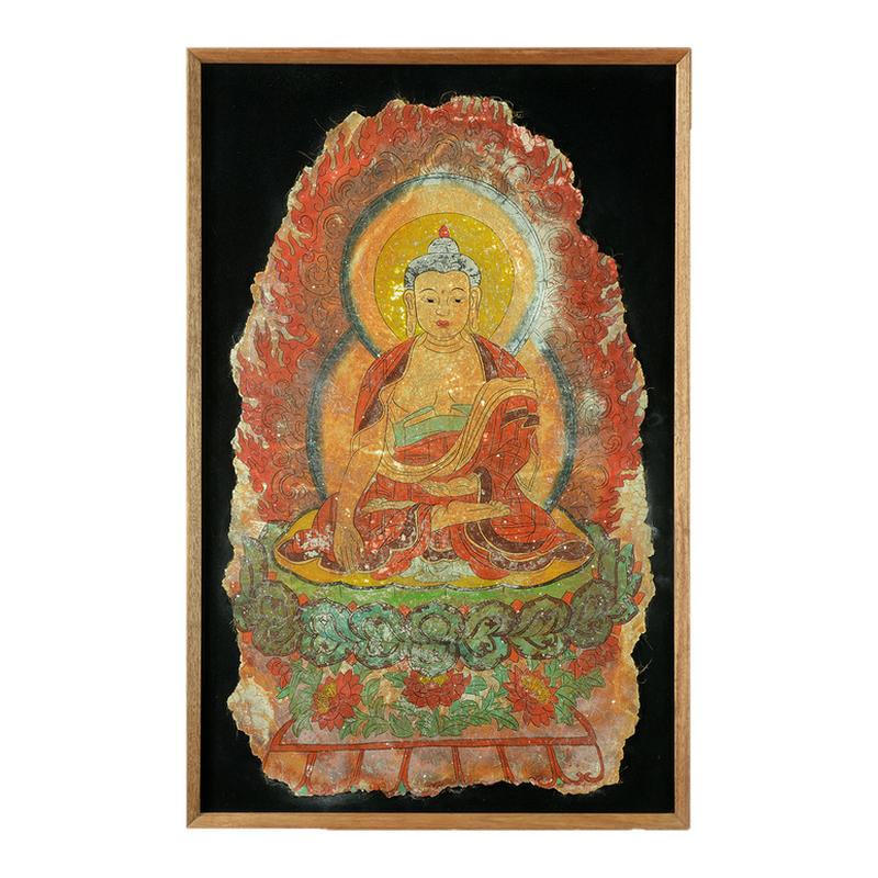 藏村客厅国朝风泥板画客厅装饰画