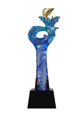 古法琉璃鱼跃龙门奖杯定制
