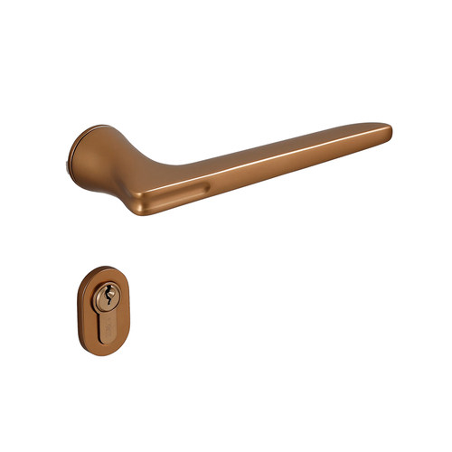 汇泰龙 法式轻奢玫瑰金卧室房门锁家用室内门把手静音分体锁磁吸