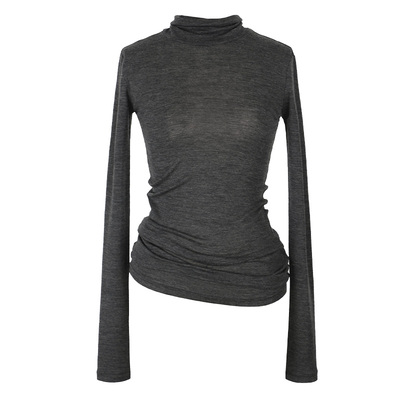 SEEKSIMPLE 绵羊毛正肩高领修身长袖打底衫 冬季防寒保暖内搭上衣