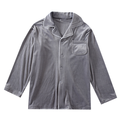 秋冬男睡衣海岛绒家居服宽松大码