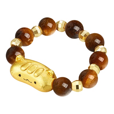 阿吉豆戒指女金色法棍猫细巧指环