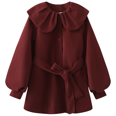 慕兔小个子娃娃领毛呢外套