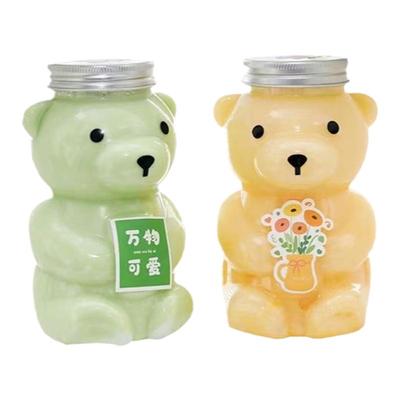 一次性冷泡可爱小熊外卖网红奶茶