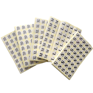 包邮衣服尺码标签纸不干胶 圆型贴纸尺码贴码表XS—7XL 5本包邮