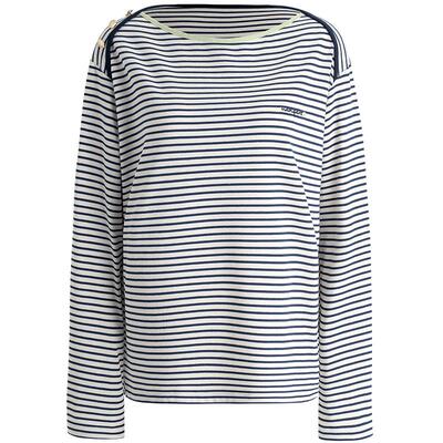 Navigare纯棉宽松长袖条纹T恤