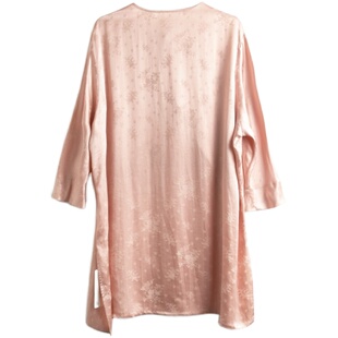 胖太太大码女装夏季新圆领中国风暗花七分袖中长衬衫裙724219411