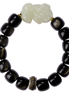 和田玉貔貅手链金曜石手串