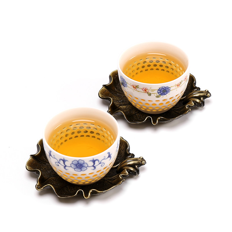 镂空玲珑茶具个人景德镇青花瓷