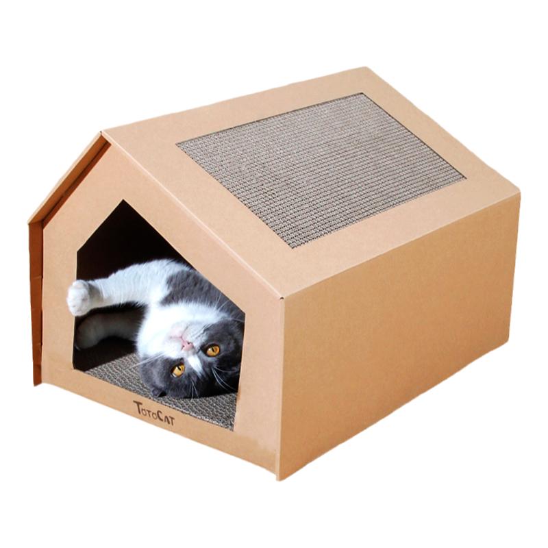 瓦楞纸猫窝猫抓板猫爪别墅猫屋猫房子纸壳盒猫咪纸箱猫窝四季通用