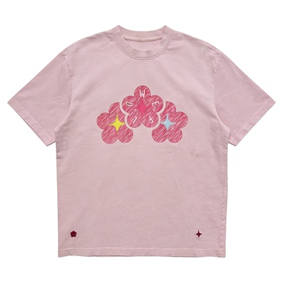 We Flower 2026春夏新款短袖水洗风logo印花短袖T恤女宽松百搭t恤