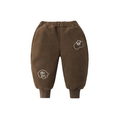 齐齐熊宝宝灯芯绒一体绒加绒裤