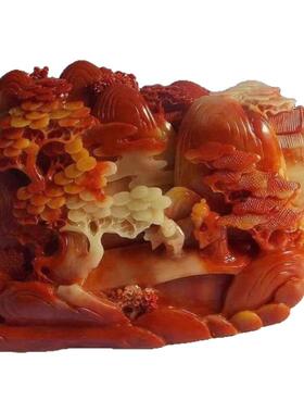 仿寿山石芙蓉石平步青云摆件