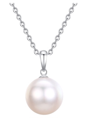 天然海水珍珠吊坠女士18K金项链