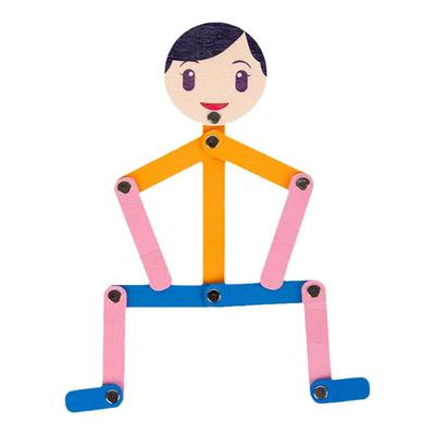 运动小木人拼图游戏玩具