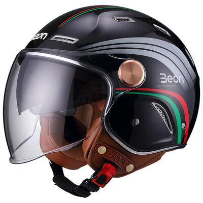 BEON双镜片四分之三半盔四季复古