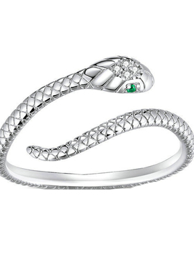 欧美新款个性灵蛇s925纯银戒指