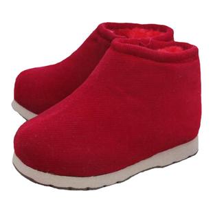 恩施利川老式冬季手工棉鞋保暖居家情侣防滑室内加厚加绒包跟拖鞋